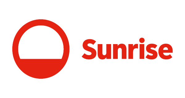 Sunrise Logo – Internet- und TV-Provider auf dem Wettingen4net Glasfasernetz
